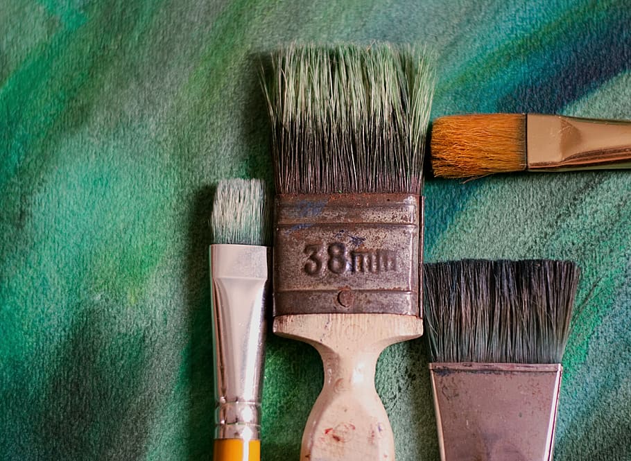assorted-color handled paint brushes, creativity, artist, creative HD wallpaper