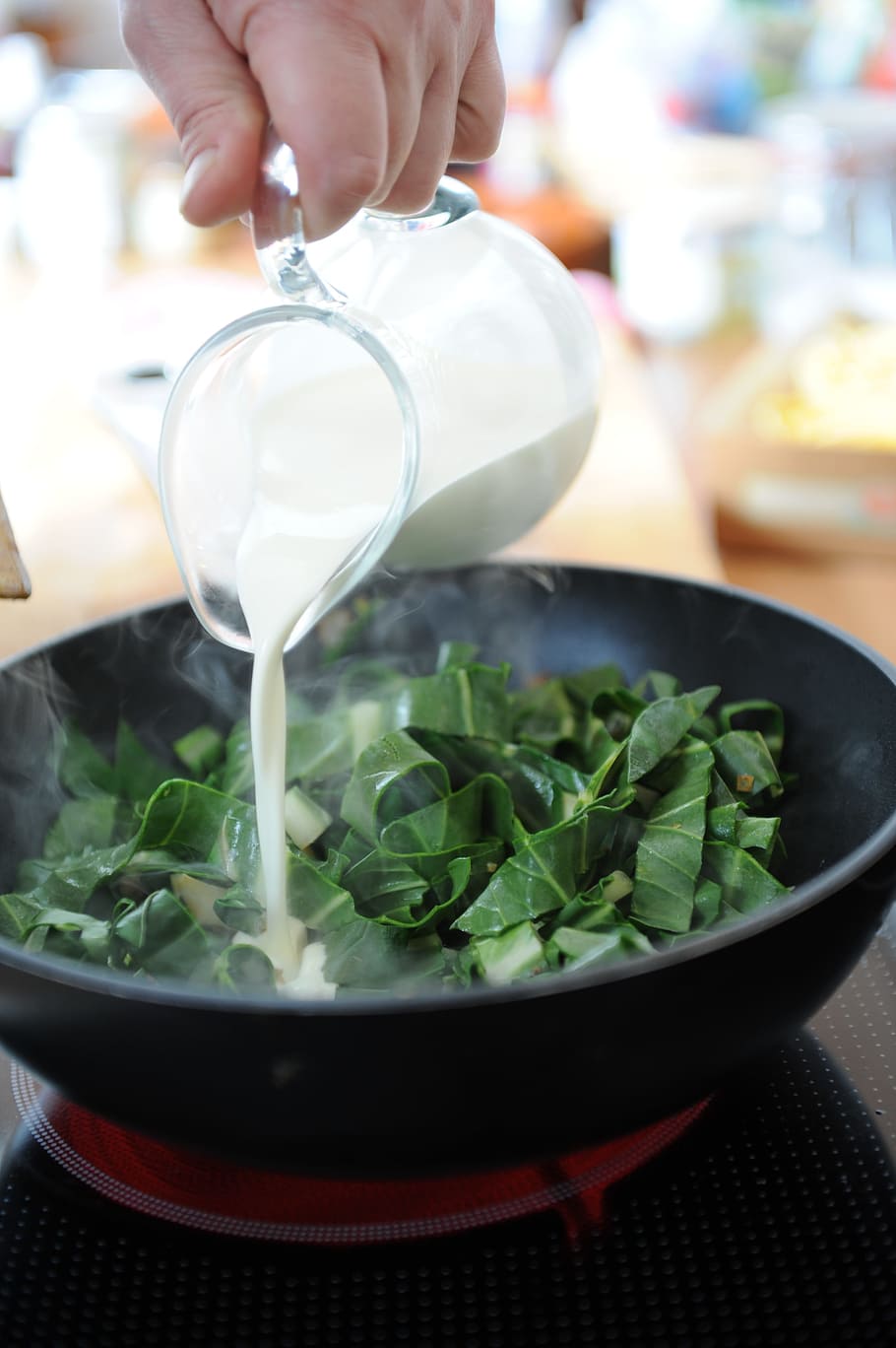Chard, Spinach, Cream, Cook, Delicious, eat, food, court, vegetables HD wallpaper