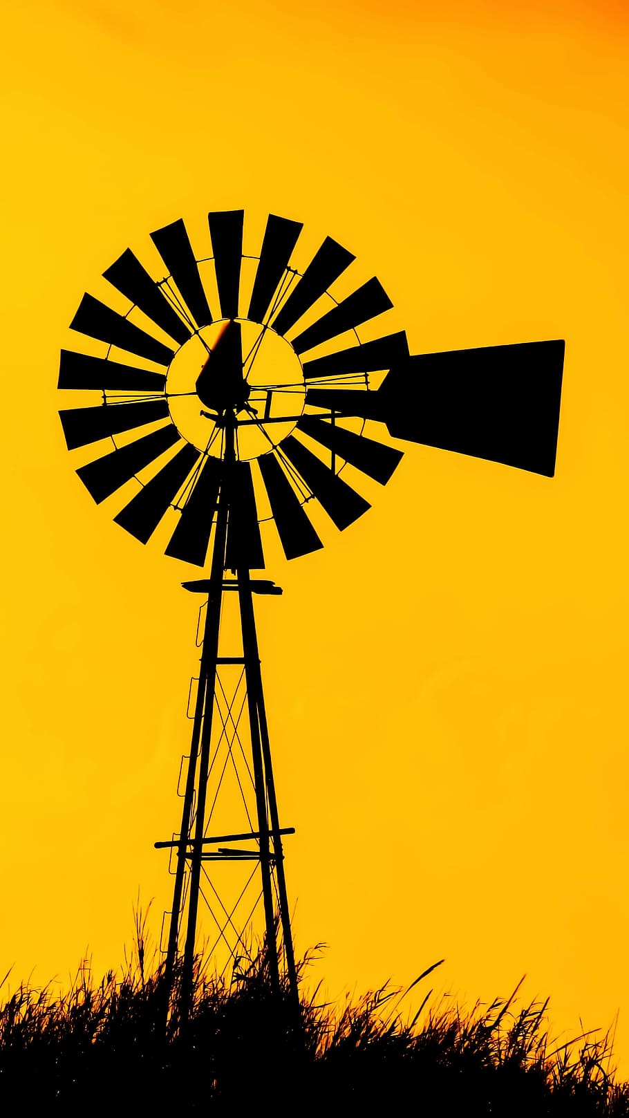 windmill, sunset, shadow, orange, sky, environmental conservation HD wallpaper