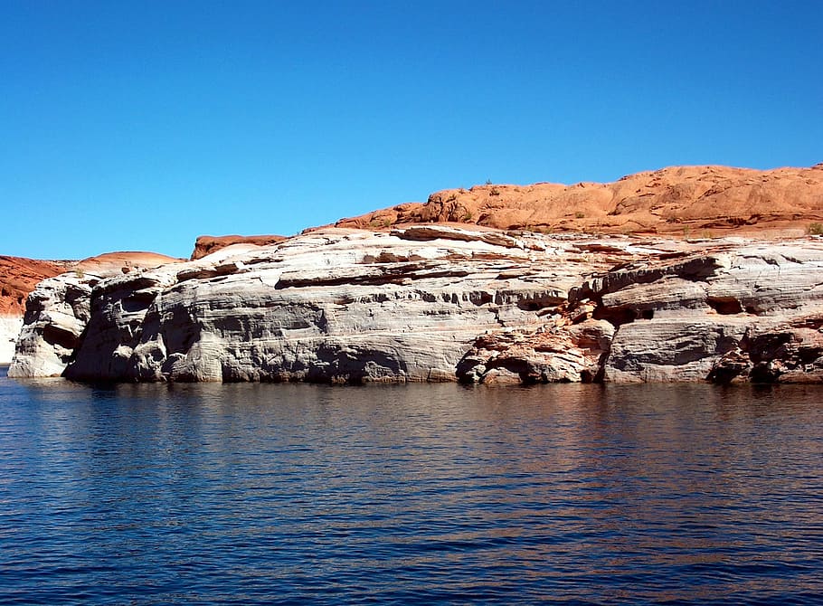 Lake Powell, Arizona, Arizona, Usa, Water, Canyon, rock, rock - object, HD wallpaper