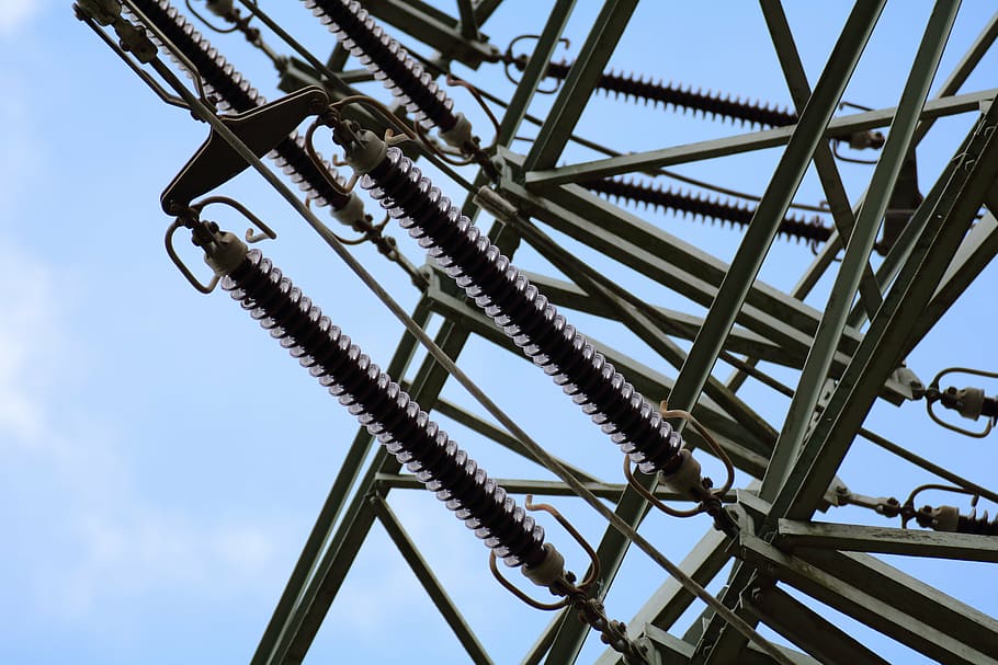 strommast, current, wires, power line, electricity, high voltage HD wallpaper