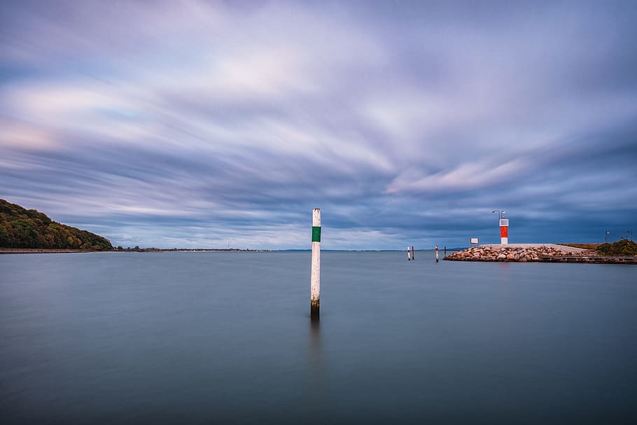 sky, clouds, sea, ocean, water, coast, rocks, nature, trees HD wallpaper