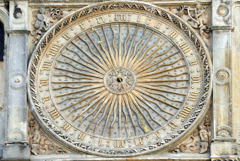 dial, clock, cathedral, chartres, france, architecture, built structure HD wallpaper