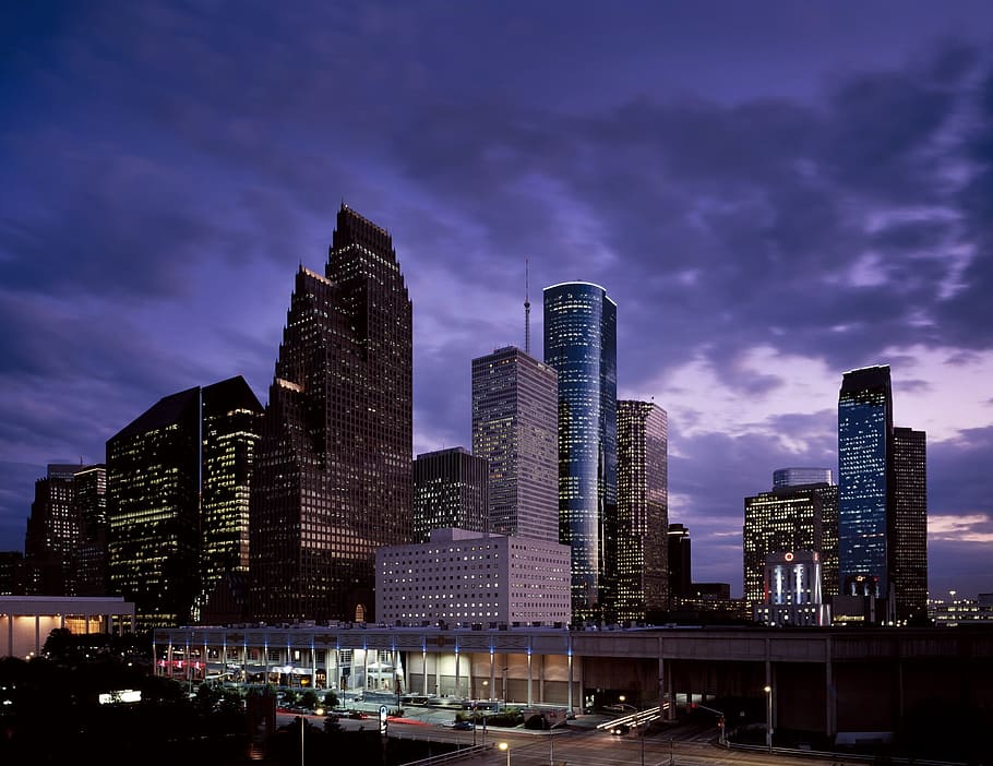 High Rise Building Turn on Lights at Nighttime, architecture HD wallpaper