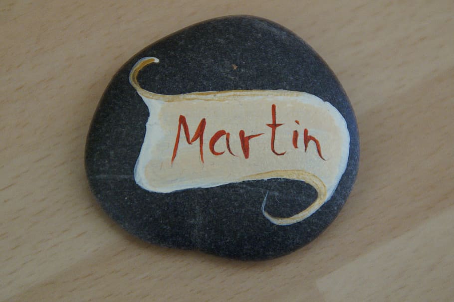 stone, painted, name, martin, platzkärtchen, deco, decoration HD wallpaper