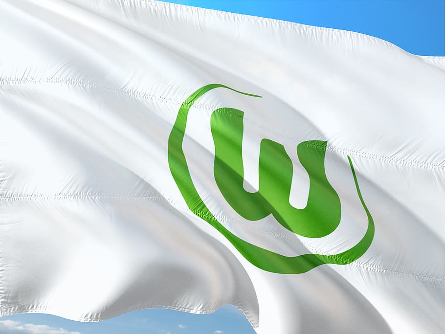 flag, logo, football, bundesliga, vfl wolfsburg, green color