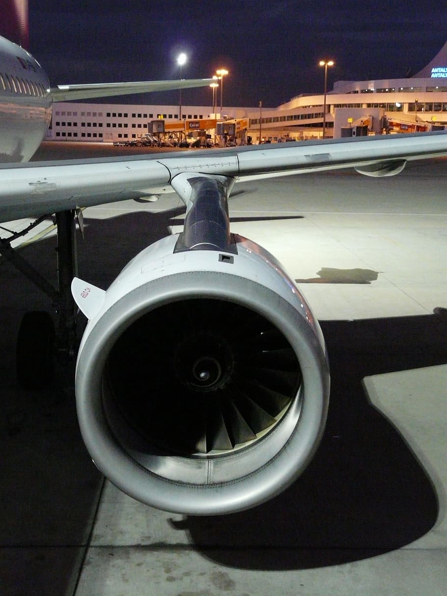 Turbine, Engine, Aircraft, Wing, Airport, motor, force, rotor HD wallpaper