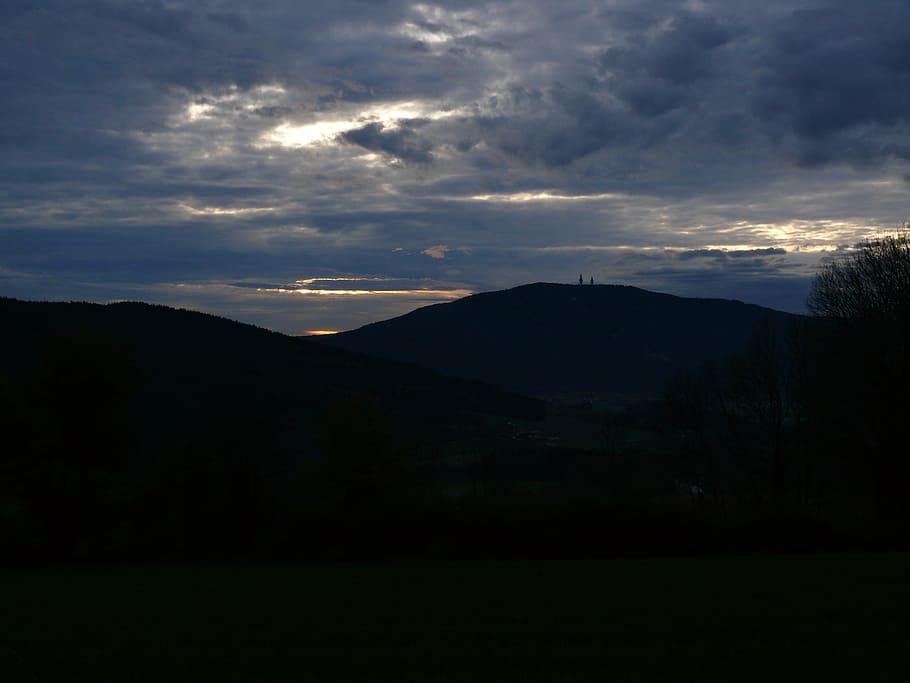 Bow, High, Clouds, Twilight, Dramatic, bow high, dusk, landscape HD wallpaper