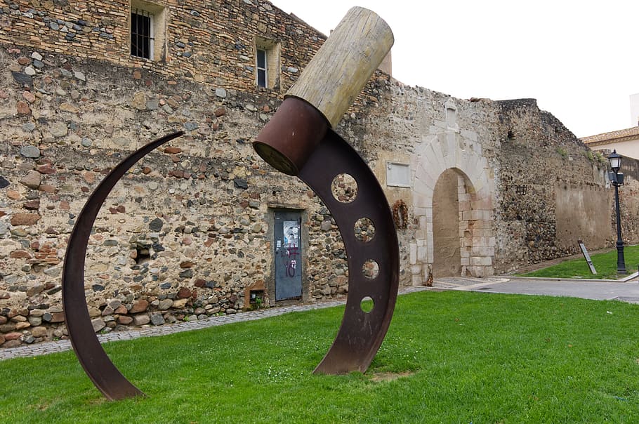 sickle, monument, building, symbol, sculpture, emblem, architecture HD wallpaper