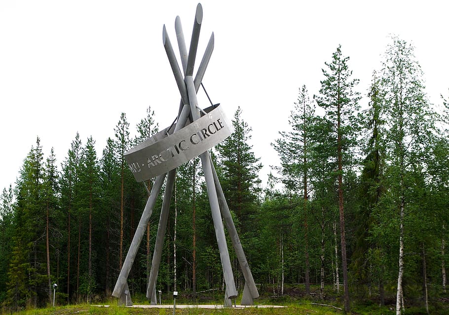 finland, arctic circle, monument, tree, plant, nature, sky HD wallpaper