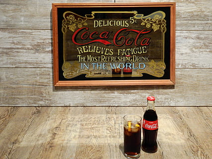Coca Cola, Coke, Advertisement, mirror, old, advertising sign HD wallpaper