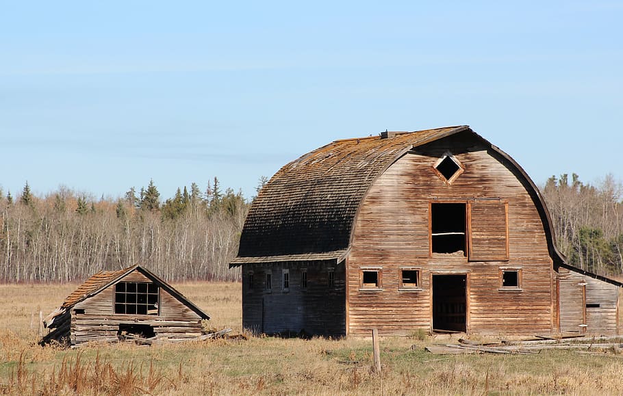 landscape, barn, building, old, wooden, abandoned, built structure HD wallpaper