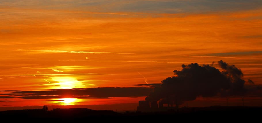 Sunset, Orange, Sky, abendstimmung, evening sky, orange sky HD wallpaper
