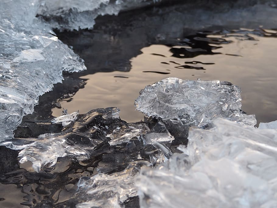 Ice, Water, Crystals, Reflection, Nature, winter, rock - object HD wallpaper