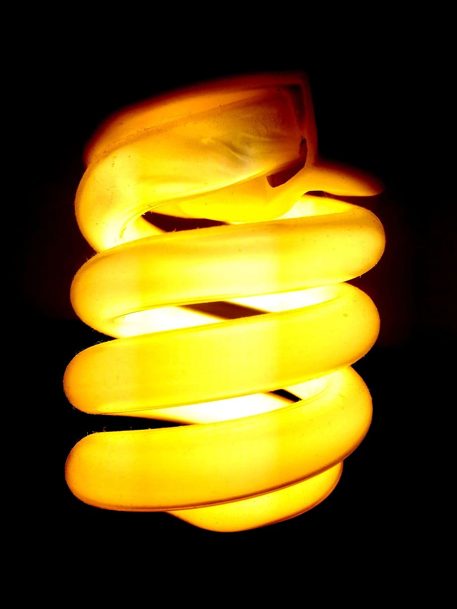 bulb, dark, electricity, bright, light, lamp, yellow, idea