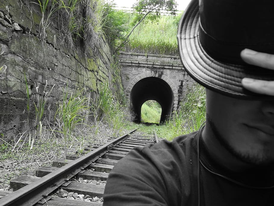 color, selective, green, rail transportation, railroad track HD wallpaper