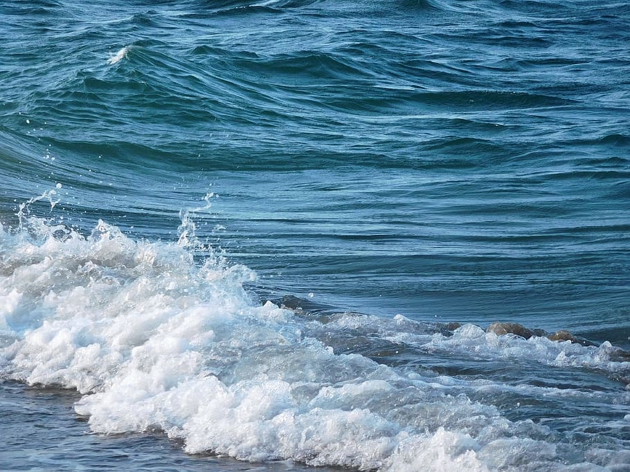 Water, Waves, Ocean, Blue, Liquid, sea, no people, nature, motion HD wallpaper