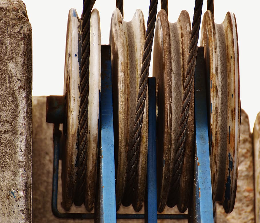 Winch, Ropes, Roll Up, Machine, Crane, site, old, metal, industry HD wallpaper