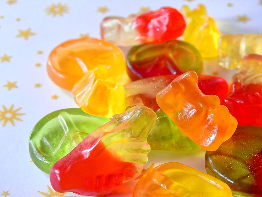 Candy, Nibble, Delicious, gummibärchen, colorful, sweet, fruit jelly, HD wallpaper