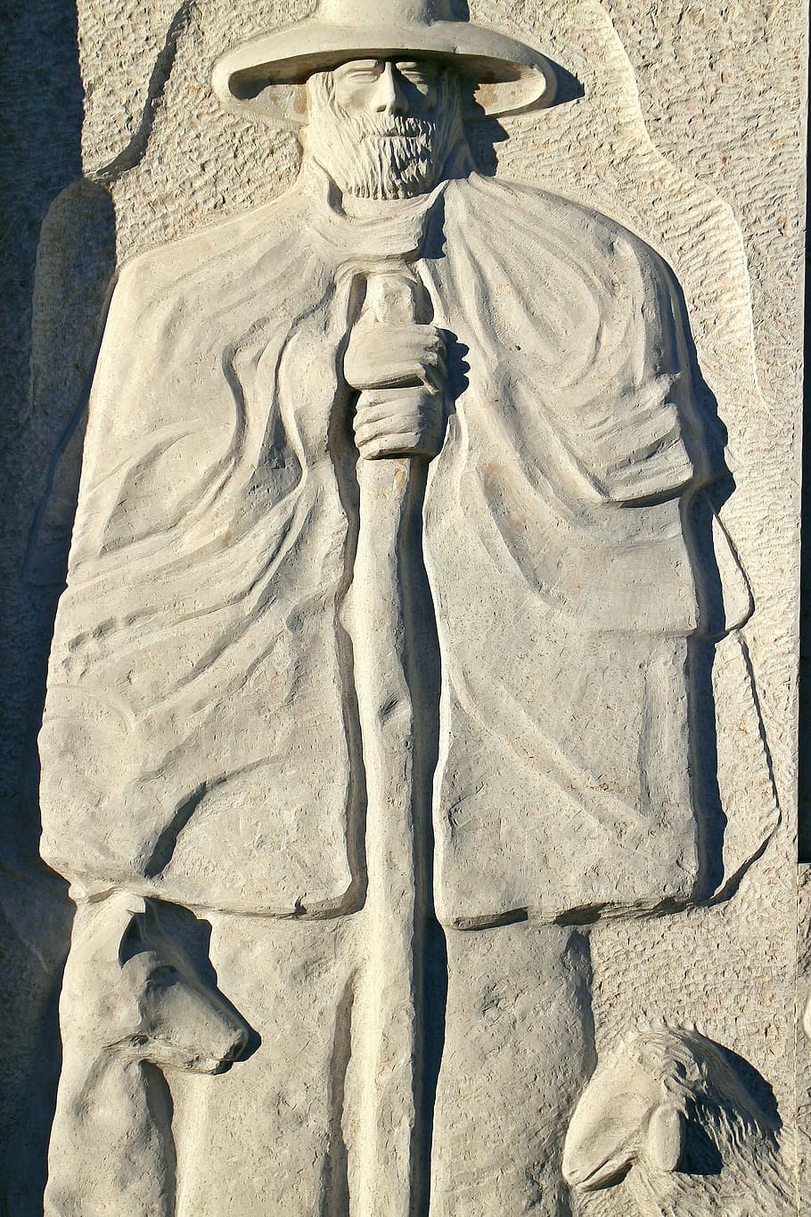 relief, stone, symbol, shepherd, schäfer, stone sculpture, HD wallpaper