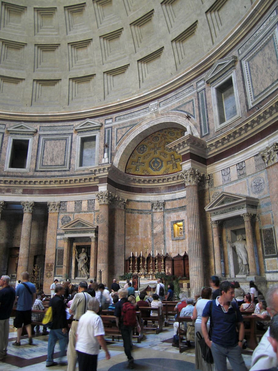 pantheon, rome, italy, church, temple, building, architecture, HD wallpaper