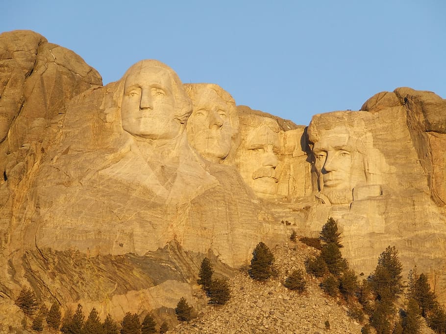 Mount Rushmore, monument, landmark, scenic, sunshine, south dakota, HD wallpaper