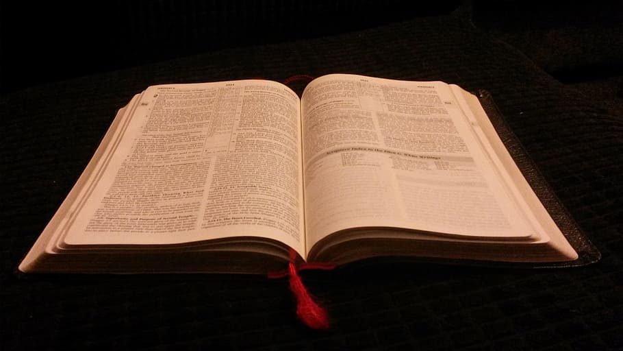 open hardbound book, bible, god, religion, christianity, faith