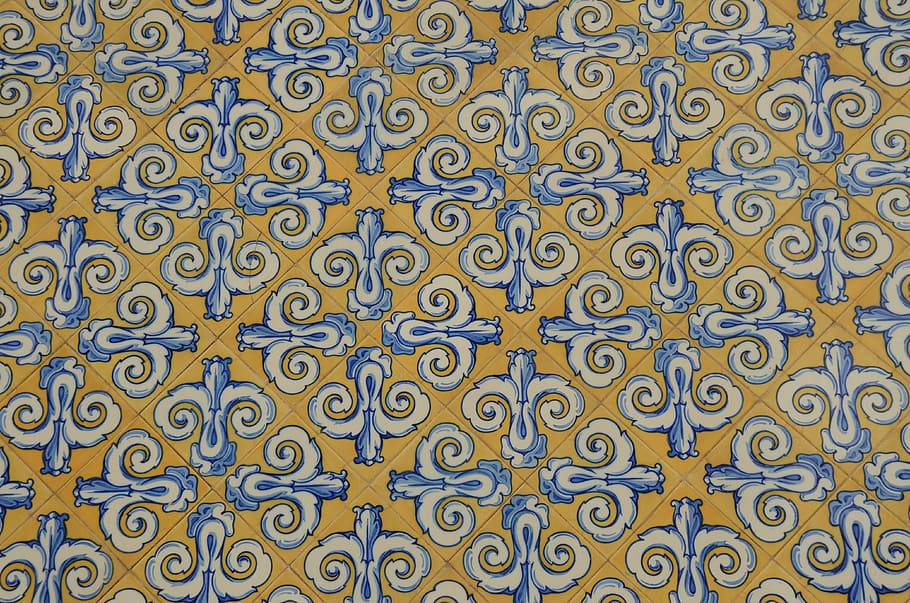 Tile, Wall, Tableau, Mosaic, Decoration, flower, valencia, spain HD wallpaper