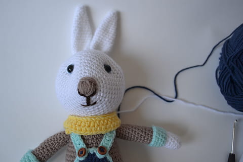 Rabbit, Knitting, Diy, Handmade, Toy, soft, yarn, wool, cute HD wallpaper
