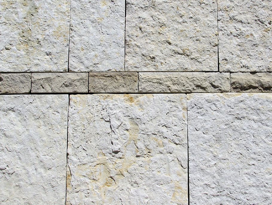 gray concrete brick wall, limestone blocks, stones, rock, surface, HD wallpaper