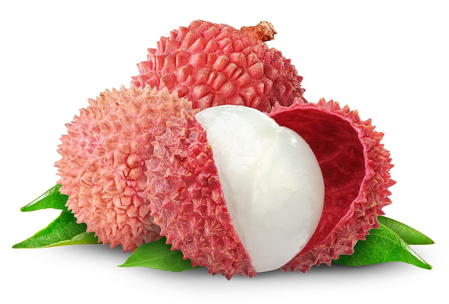lechy, fruit, delicious, white background, cut out, red, studio shot HD wallpaper