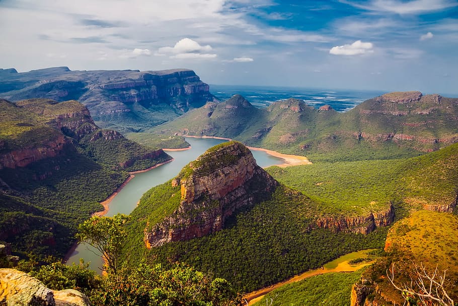 high angle photography of canyons, south africa, landscape, scenic, HD wallpaper