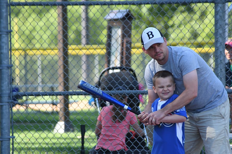 father, baseball, summer, child, childhood, men, offspring HD wallpaper