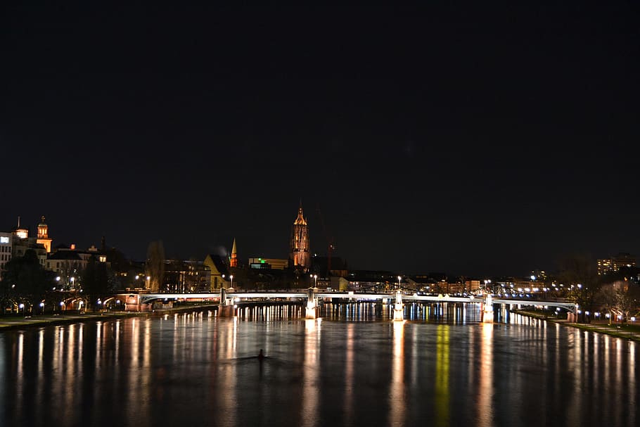 city, waters, reflection, panorama, river, architecture, evening HD wallpaper