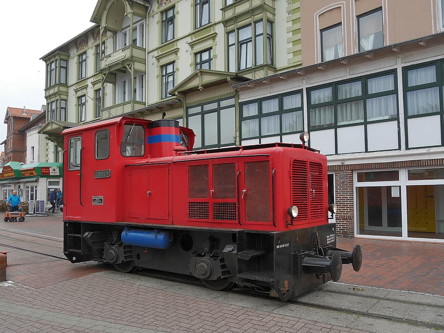 borkum, small ground, island railway, diesel locomotive, emden