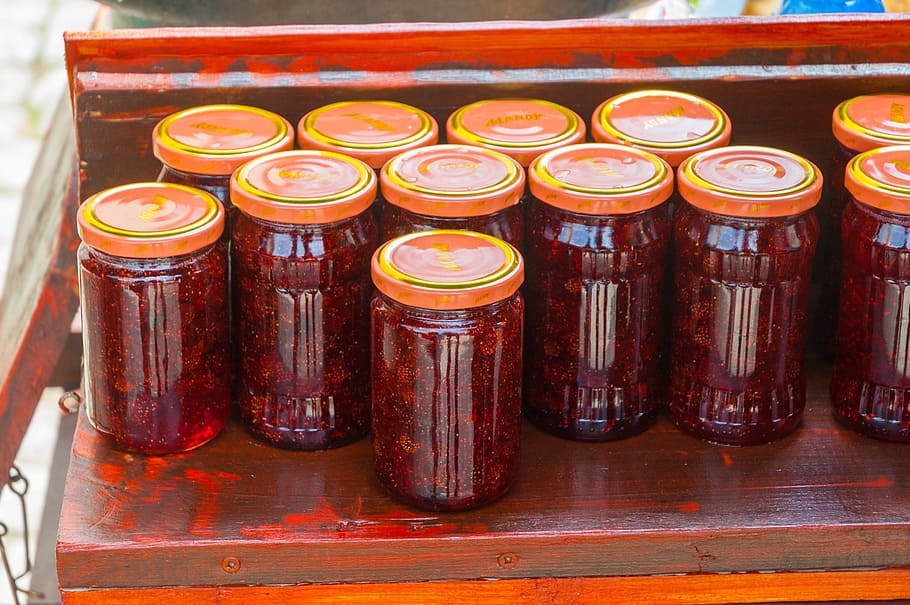 jam, koprivshtitza, fruit, pots, food and drink, no people HD wallpaper