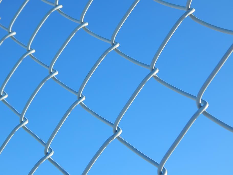 gray steel fence, chain link, security, metal, barrier, wire, HD wallpaper