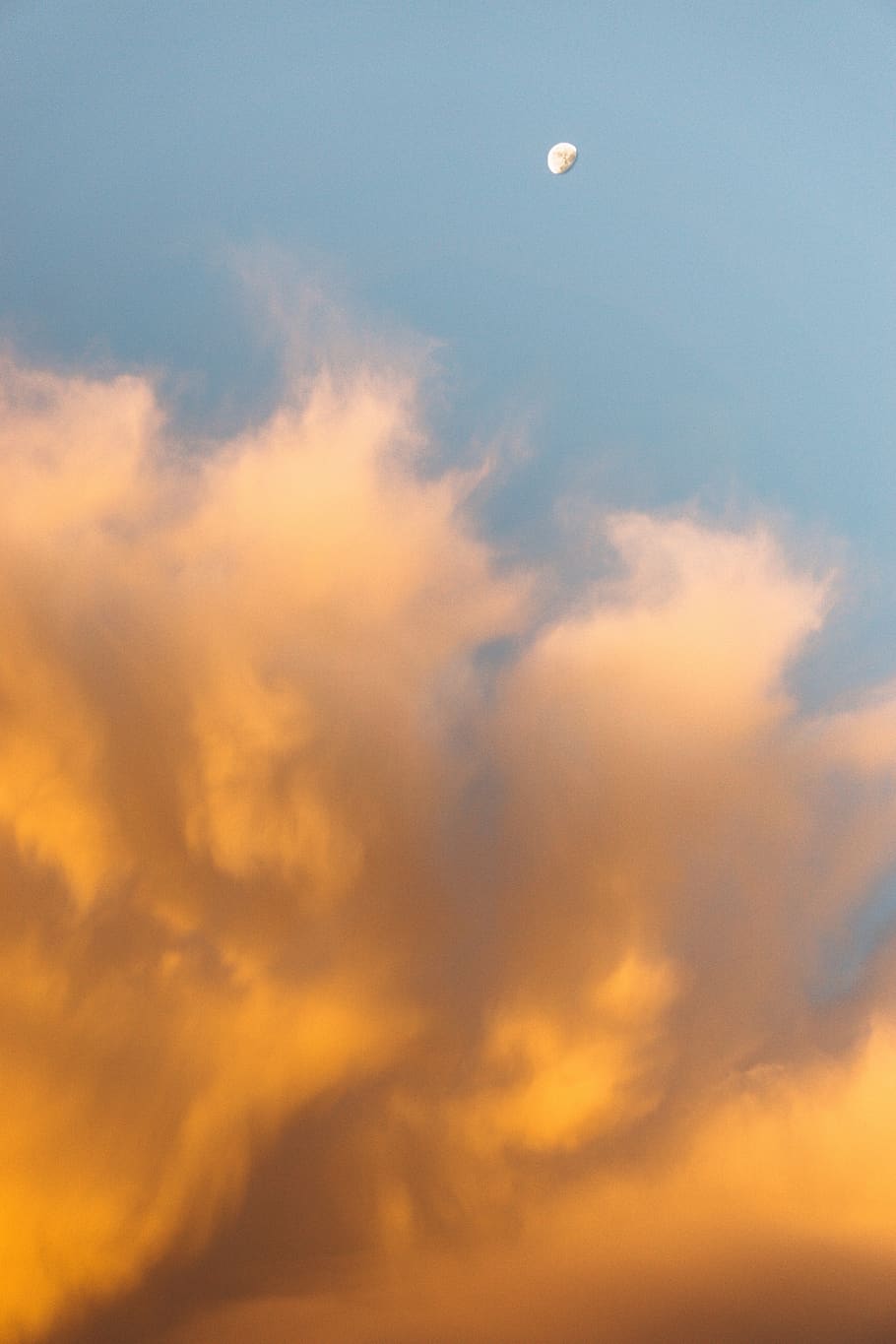 clouds, sky, smoke, yellow, cloud - sky, low angle view, moon HD wallpaper