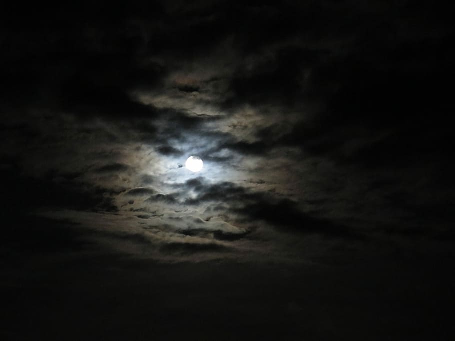 Dark, Moon, Cloud, Night, cloud - sky, scenics, nature, space HD wallpaper