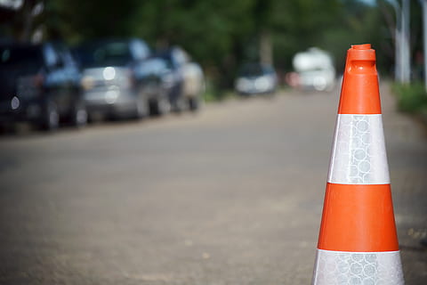 pylon, street, construction, road, transportation, cone, traffic cone HD wallpaper