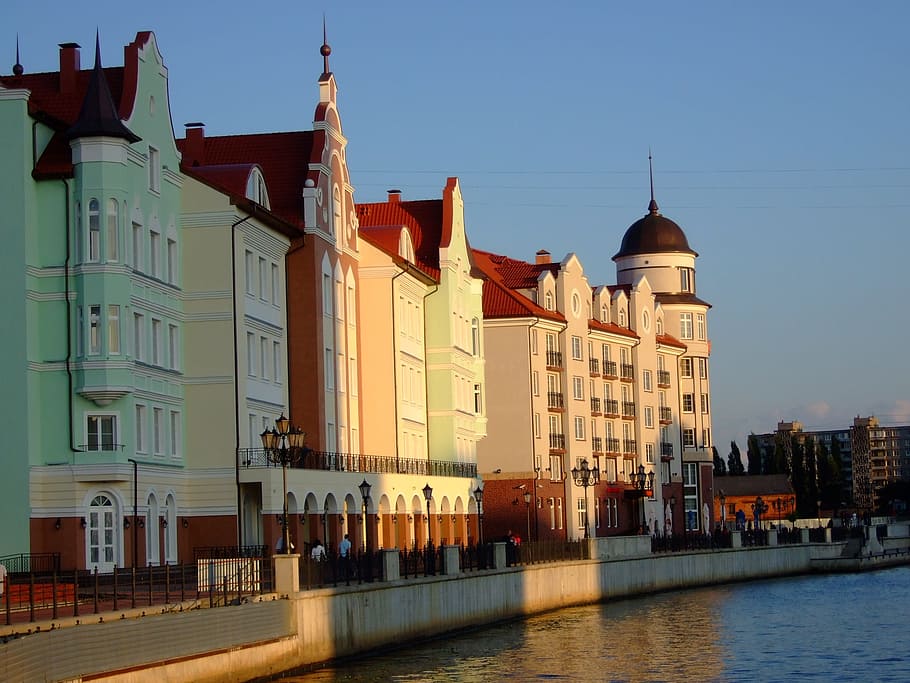 kaliningrad, königsberg, fishing village, russia, building exterior