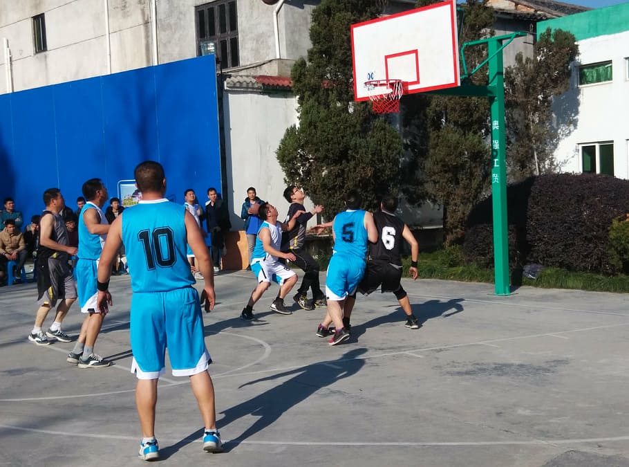 basketball game, sun, hard work, real people, group of people HD wallpaper