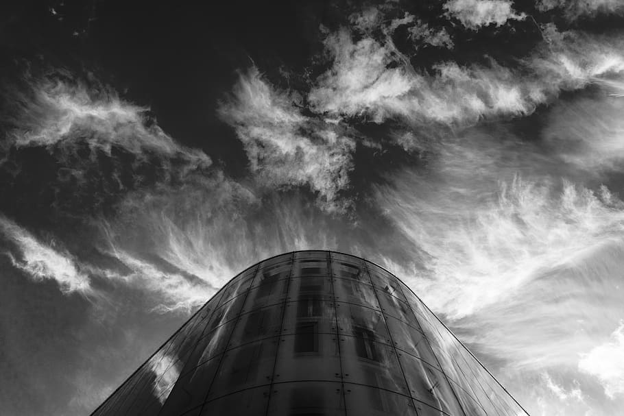 sky, cloud, nature, building, dark, reflection, cloud - sky HD wallpaper