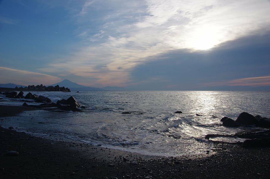 sea, views, landscape, sky, natural, japan landscape, rock HD wallpaper