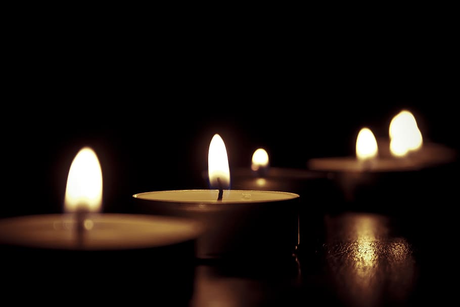 depth of field photography of lighted candle, candles, tealights HD wallpaper