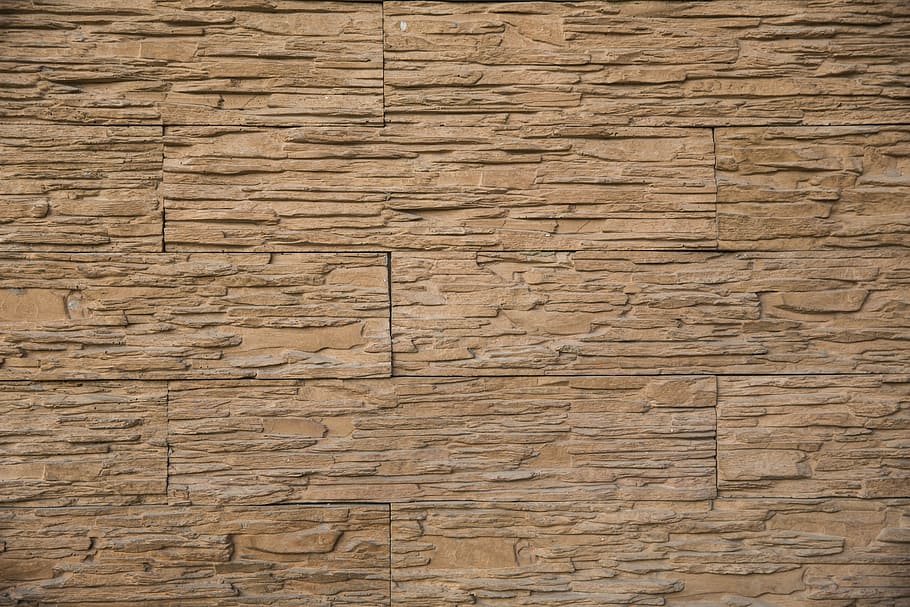 brown concrete wall, ceramic tile, wild stone, interior design, HD wallpaper