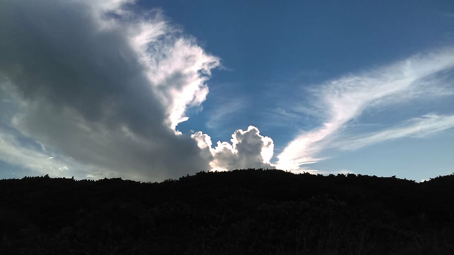 sun, clouds, sky, cloud - sky, beauty in nature, silhouette HD wallpaper
