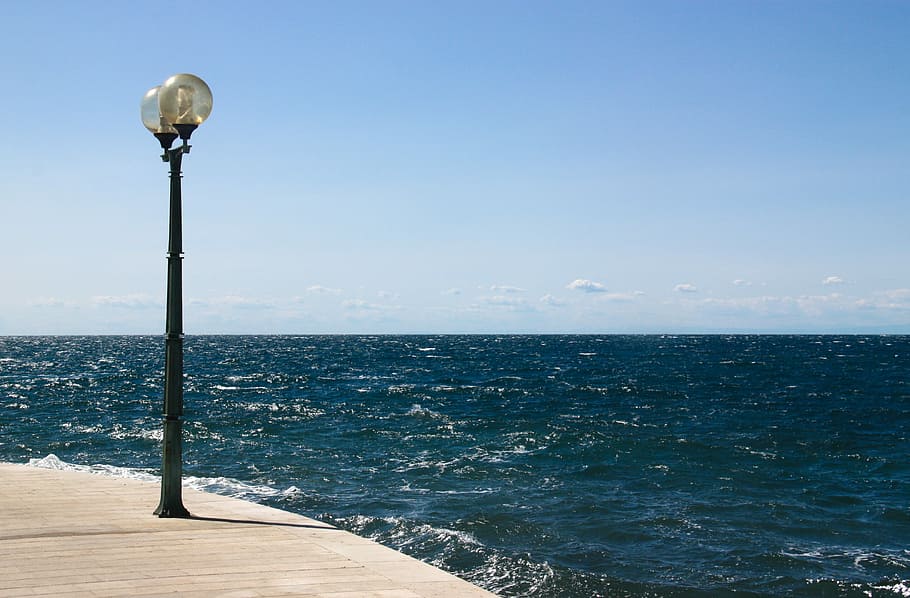 1920x1080px | free download | HD wallpaper: horizon, sea, floor lamp ...