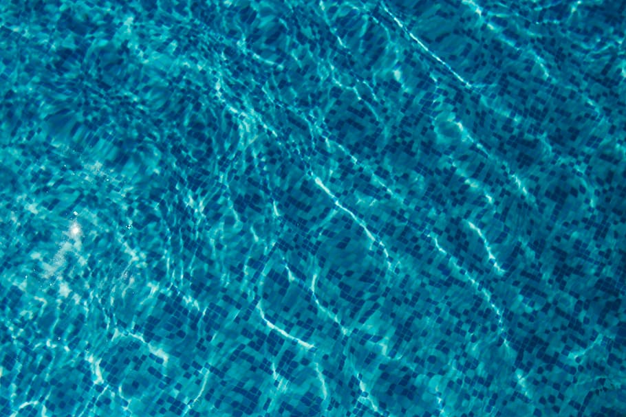 Blue ripped water in swimming pool, summer, vacation, blue water HD wallpaper