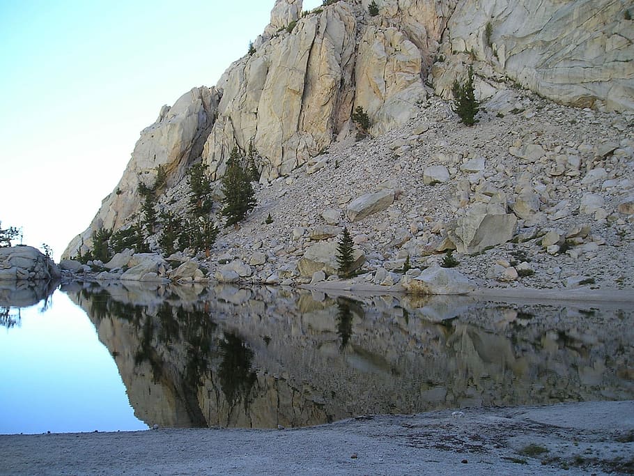 Mountain, Water, Reflections, rock - object, no people, nature HD wallpaper